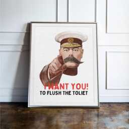 Funny Bathroom Sign Flush The Toilet, Guest Decor, Toilet Humour Sign, Restroom Wall Art, Etiquette - thumbnail 1