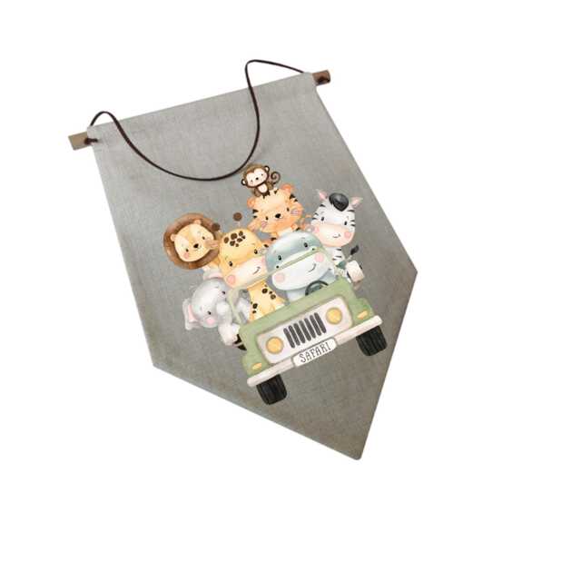 Safari Nursery Wall Hanging, Pink Or Green Truck - image 1