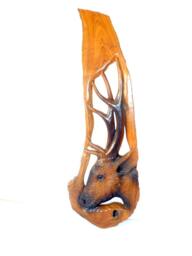 "Wood Carving Deer Head Teak Hand Craved Wall Hanging Home Decor Handmade Driftwood/Gift 26.5"" X 9.75"
