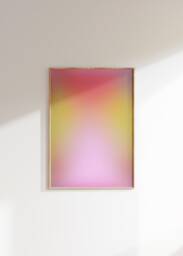 Lemon Pink Aura Gradient Print, Glow Gradient, Apartment Decor, Preppy Room Danish Pastel Positive Energy Poster - thumbnail 1