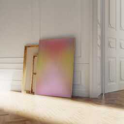 Lemon Pink Aura Gradient Print, Glow Gradient, Apartment Decor, Preppy Room Danish Pastel Positive Energy Poster - thumbnail 2