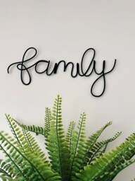 Family Wire Word Art Metal Wall Hanging, Modern Home Decor - thumbnail 1