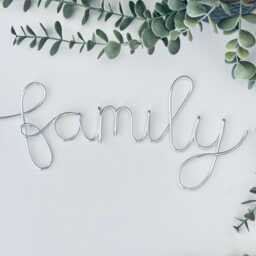 Family Wire Word Art Metal Wall Hanging, Modern Home Decor - thumbnail 3