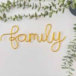 Family Wire Word Art Metal Wall Hanging, Modern Home Decor - thumbnail 2