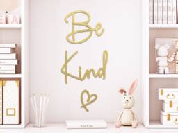 Be Kind With Heart Shape Wooden Words Wall Art - thumbnail 1