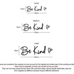 Be Kind With Heart Shape Wooden Words Wall Art - thumbnail 3