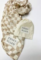 Custom Embroidered Name Boho Baby Muslin Swaddle Blanket // Mudcloth Floral You Pick Color