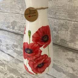 Poppy Vase & Light Up Bottle Set, Gifts, Decoupaged, Poppy Flowers, Gifts For Her - thumbnail 2