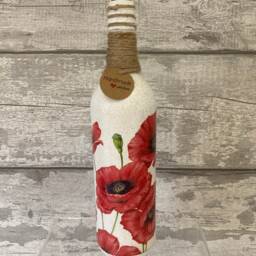 Poppy Vase & Light Up Bottle Set, Gifts, Decoupaged, Poppy Flowers, Gifts For Her - thumbnail 3