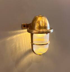 Delsol Mini - Handmade Brass Material Nautical Wall Sconce, Coastal Style Light For Bathroom, Hallway & Outdoor - Arel Lighting