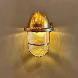 Delsol Mini - Handmade Brass Material Nautical Wall Sconce, Coastal Style Light For Bathroom, Hallway & Outdoor - Arel Lighting - thumbnail 2