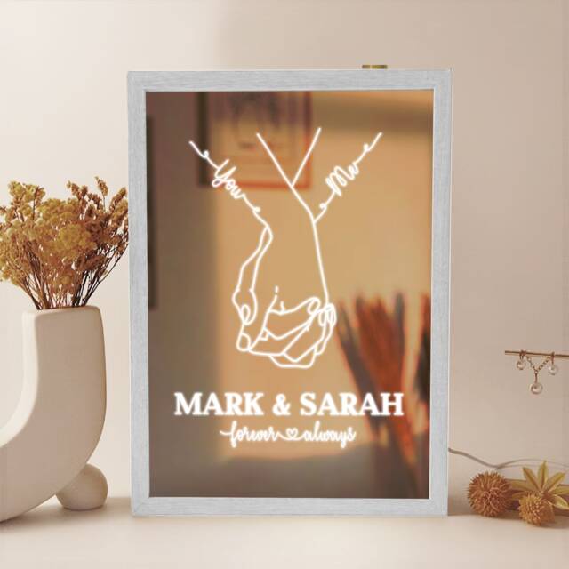 Personalized Anniversary Led Light Box, Custom Couple Gift - image 1