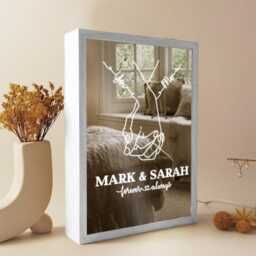 Personalized Anniversary Led Light Box, Custom Couple Gift - thumbnail 2