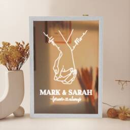Personalized Anniversary Led Light Box, Custom Couple Gift - thumbnail 1
