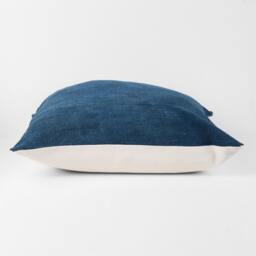 "Blue Indigo Mud Cloth Pillow Cover, African Cloth, - Vintage " - thumbnail 3