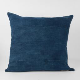 "Blue Indigo Mud Cloth Pillow Cover, African Cloth, - Vintage " - thumbnail 2