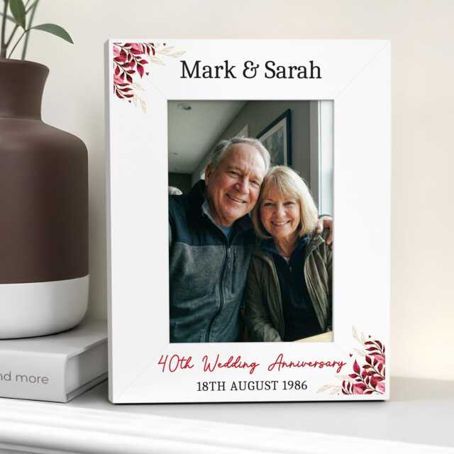 Personalised 40Th Anniversary Gift For Couple - Ruby Wedding Photo Frame Gifts - image 1
