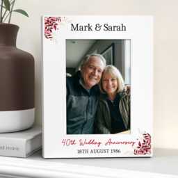 Personalised 40Th Anniversary Gift For Couple - Ruby Wedding Photo Frame Gifts - thumbnail 1