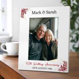 Personalised 40Th Anniversary Gift For Couple - Ruby Wedding Photo Frame Gifts - thumbnail 3