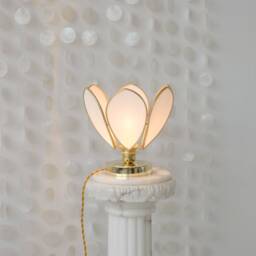Flower Table Lamp - Ecru & Gold - thumbnail 4