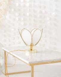 Flower Table Lamp - Ecru & Gold - thumbnail 1