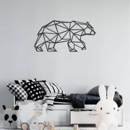 Geometric Grizzly Bear Wall Art, Minimalist, Modern, Abstract, Decal, Mural, Transfer, Boho -G019 , 5 Sizes, 36 Colour Options - thumbnail 3
