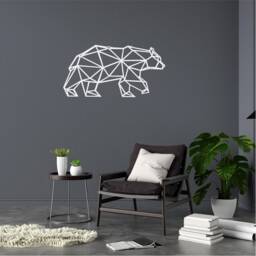 Geometric Grizzly Bear Wall Art, Minimalist, Modern, Abstract, Decal, Mural, Transfer, Boho -G019 , 5 Sizes, 36 Colour Options - thumbnail 1