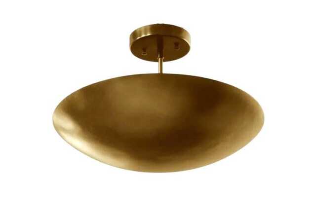 Handmade Brass Ceiling Light - Modern Flush Mount Disc Lamp - image 1