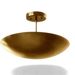 Handmade Brass Ceiling Light - Modern Flush Mount Disc Lamp - thumbnail 2