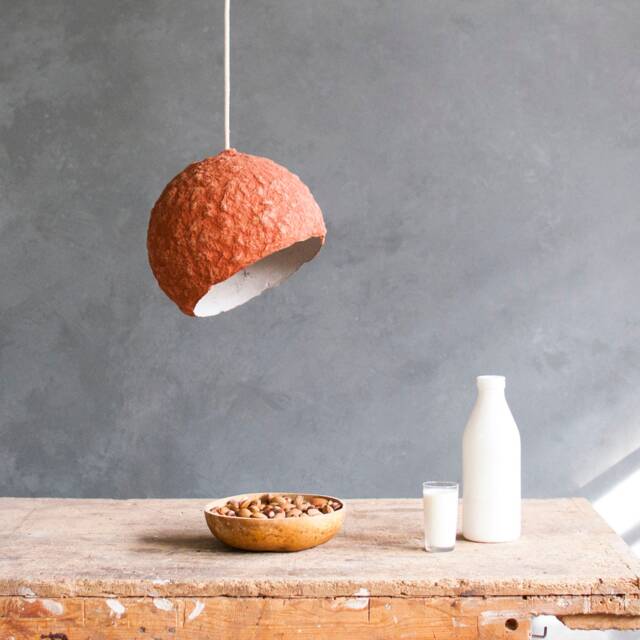 Nursery Lamp From Paper Mache, Small Night Light - Globe Mini - image 1