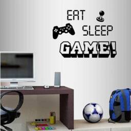 In-Style Decals Wall Vinyl Decal Home Decor Art Sticker Eat Sleep Game Lettering Phrase Controller Teen Computer Video Room Design 2466 - thumbnail 1