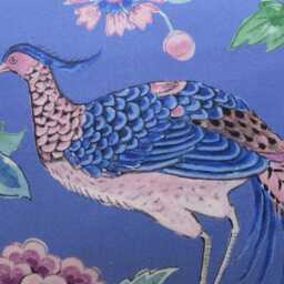 Peacock Lumbar Cushion Sanderson Blue Floral Velvet Pillow Cover 14x18 - thumbnail 2