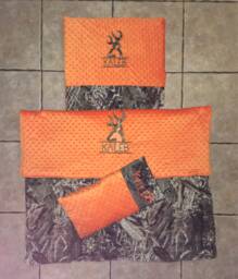 Custom Appliqued Camo Nap Mat Cover, Blanket, Pillow & Case