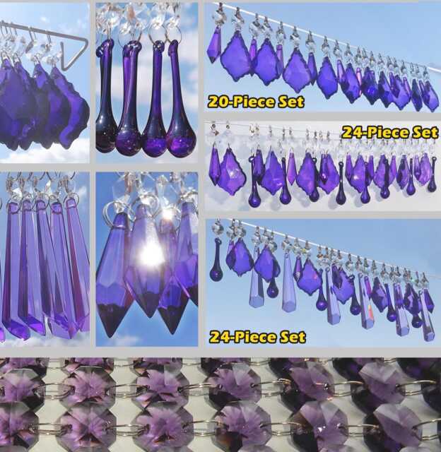 Choice Of Purple & Lilac Chandelier Crystals Droplets Beads Prisms Vintage Christmas Tree Wedding Decorations Light Lamp Spare Craft Parts - image 1