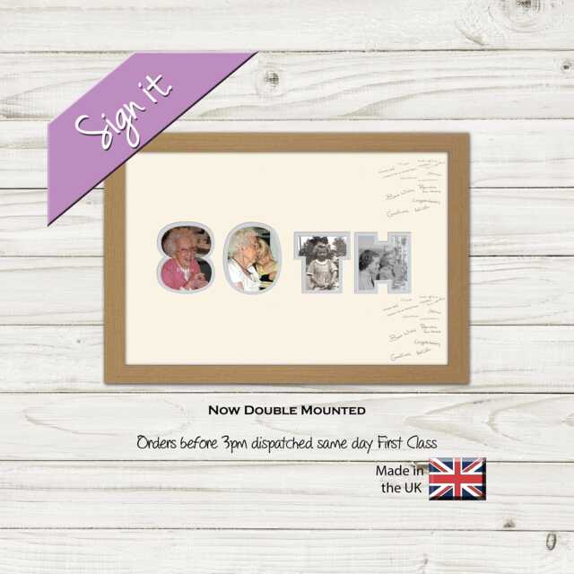 80Th Photo Frame Word Birthday Signing Special Gift Signing-877D By Photos in A Word - image 1