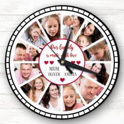 Family Made With Love Photo Gift Custom Personalised Clock - thumbnail 1