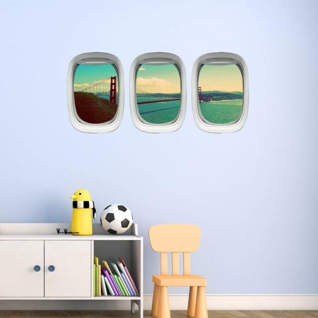 Golden Gate Bridge Art - Airplane Window Decal Plane Clings Aviation Wall Decor Vwaq-Ppw17 - image 1