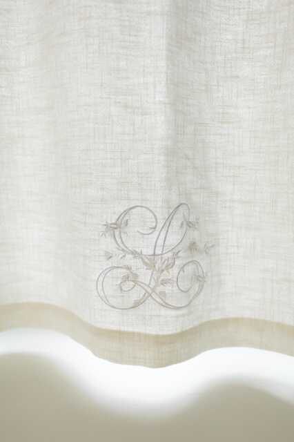 Linen Curtains, Embroidered, Semi Sheer Clip On For Wardrobe, Sliding Door Drapery, Light Filtering Small Window - image 1