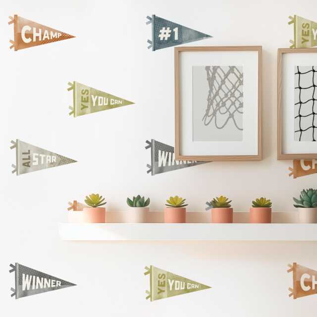 Sports Pennants - Peel-And-stick Wall Decals Mej - image 1