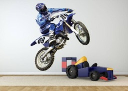 Motocross Dirt Bike Wall Decal Action Graphic, Durable Vinyl - 28x31 Inches Mc355 - thumbnail 1