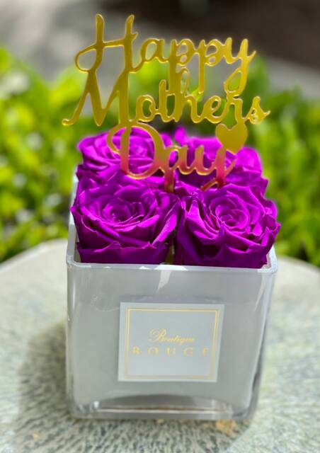 Mother's Day Preserved Roses, Gifts For Mom, Roses Last Years, Flowers, White Glass Vase With Preserved Roses, Vase - image 1