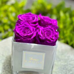Mother's Day Preserved Roses, Gifts For Mom, Roses Last Years, Flowers, White Glass Vase With Preserved Roses, Vase - thumbnail 3