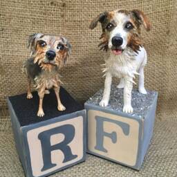 Custom Dog Sculpture Folk Art Pet Portrait On Wood Block - thumbnail 4