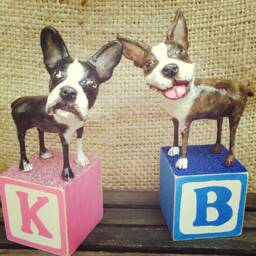 Custom Dog Sculpture Folk Art Pet Portrait On Wood Block