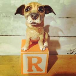 Custom Dog Sculpture Folk Art Pet Portrait On Wood Block - thumbnail 3