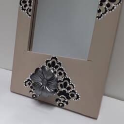 Hand Painted Wall Mirrors With Flower Pegs Elegant Decor Pair - thumbnail 2