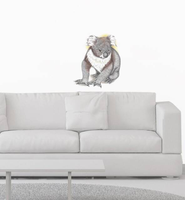 Sitting Koala Wall Sticker Decal - Australian Animal Decals, Stickers, Kids, Native Animals Art