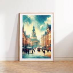 Derby Poster Prints - Set Of 3 Posters - Watercolour Wall Art Decor Travel England Hanging Artwork Gift Derbyshire UK - thumbnail 3
