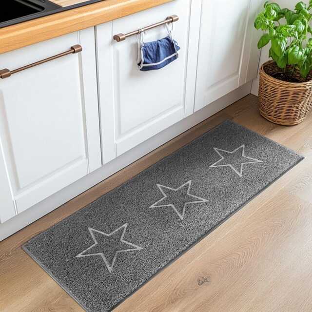 Embossed Triple Star Home Entrance Runner Mat 150cm X 60cm - image 1