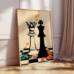 Chess Poster, Strategy Game Wall Art, Print, Modern Decor, Black & White Posters, Chessboard Prints, Gift For Lovers - thumbnail 2